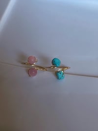 Image 1 of Natural Gemstone 2 Bead Ring