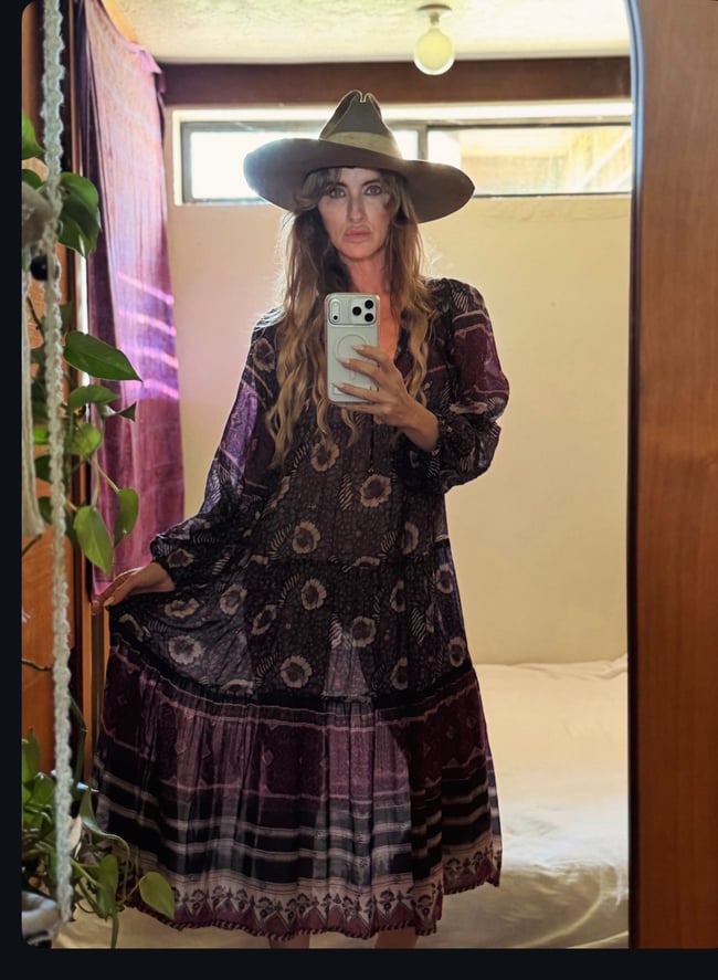 late 60s early 1970s Indian cotton gauze voile dress bohemian festival 