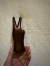 70s hand carved wood PEACE statue #3