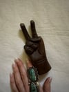 1970s hand carved wood PEACE statue #4