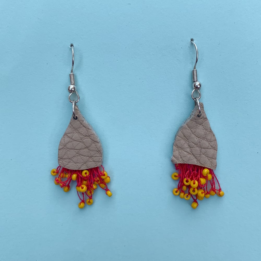 Image of Eucalyptus Leucoxylon Earrings - Recycled Leather