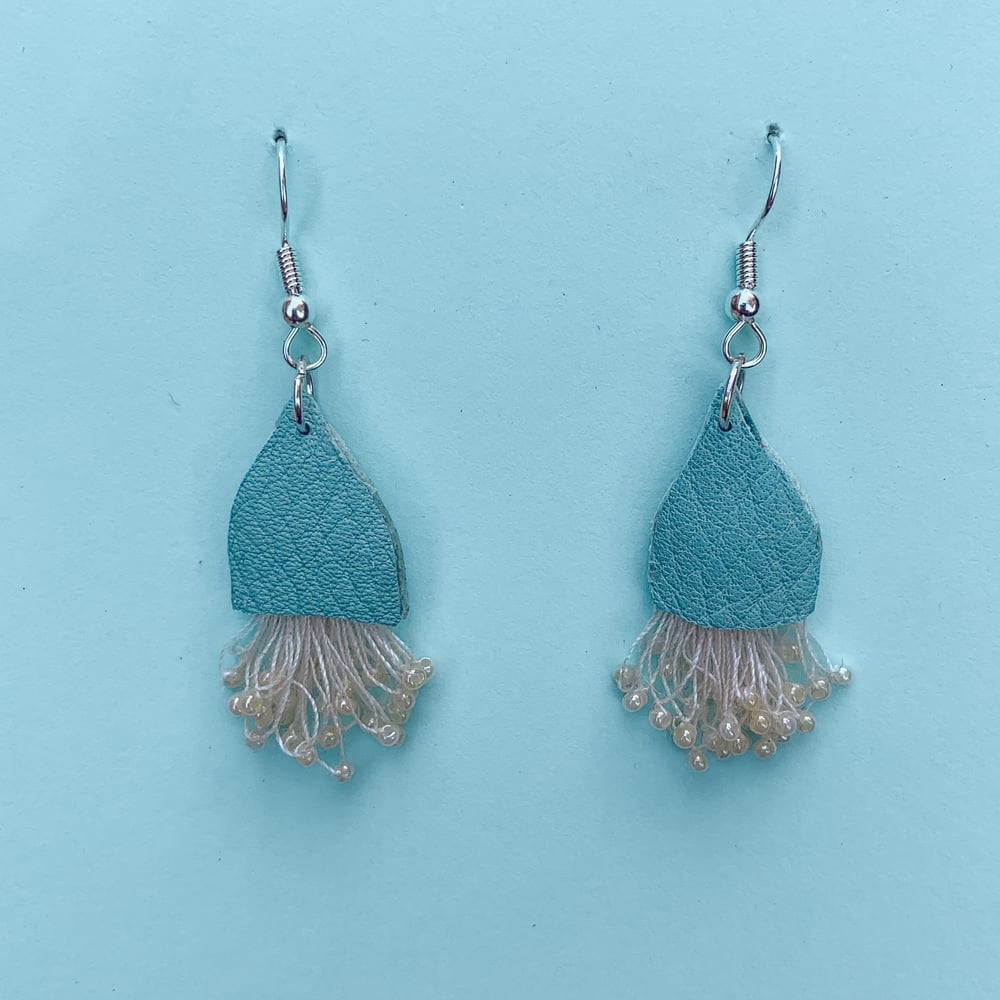 Image of Eucalyptus Tricarpa Earrings - Recycled Leather