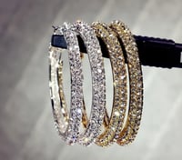 Image 1 of Blinged Crystal Hoops