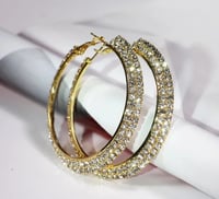 Image 3 of Blinged Crystal Hoops