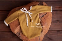 Image 5 of Newborn body set with lace mustard 
