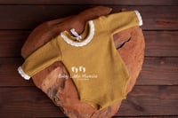Image 2 of Newborn body set with lace mustard 