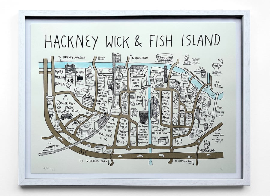 Image of ‘Hackney Wick and Fish Island Map’  Gold by EDWIN