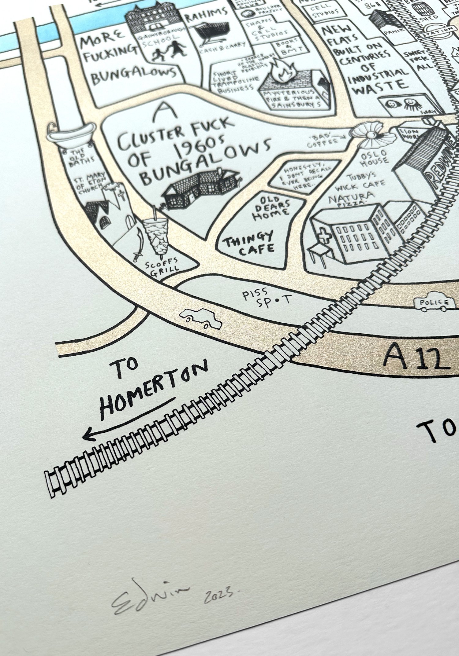 Image of ‘Hackney Wick and Fish Island Map’  Gold by EDWIN