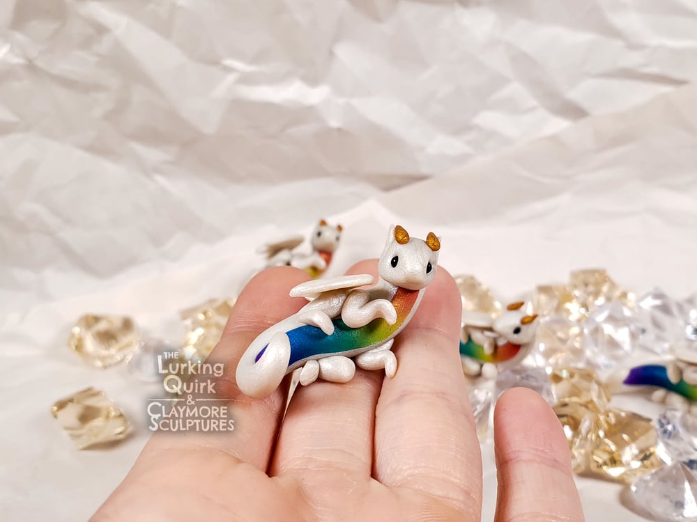 Mini White Rainbow Bellied Dragon