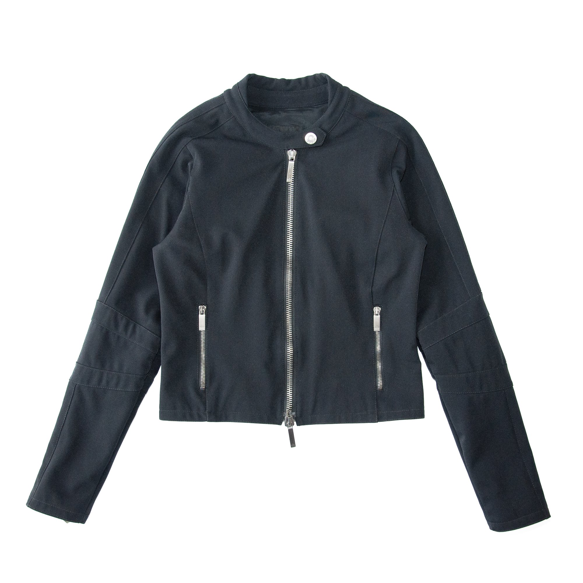 Image of Gucci by Tom Ford 1998 Black Nylon Biker Jacket 