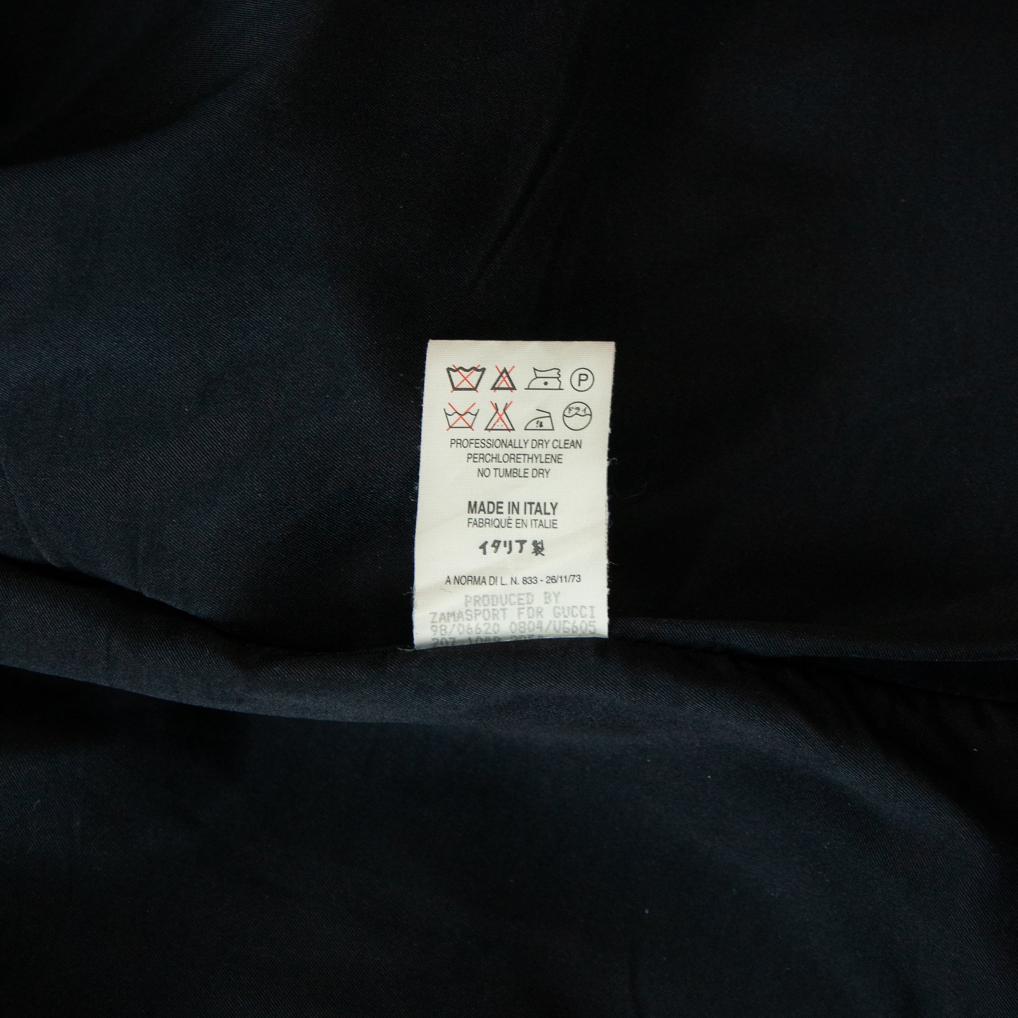 Image of Gucci by Tom Ford 1998 Black Nylon Biker Jacket 