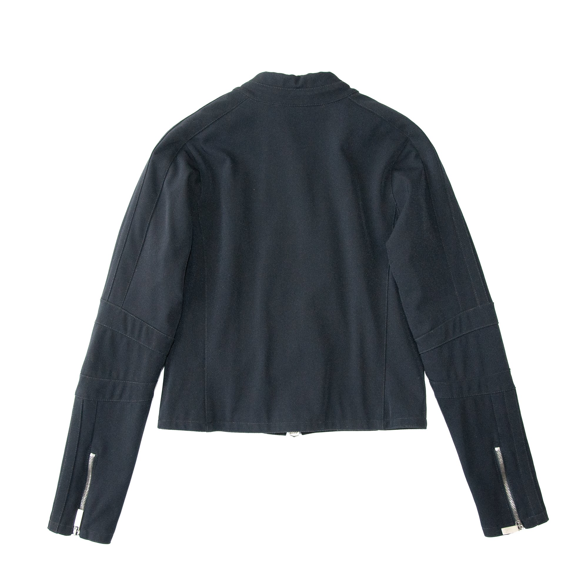 Image of Gucci by Tom Ford 1998 Black Nylon Biker Jacket 