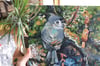 Growth – Tufted Titmouse painting on 10x20" canvas