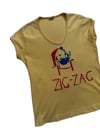 70s hand embroidered ZIG ZAG rolling paper tee