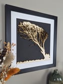 Windswept Tree - Framed Woodcut 