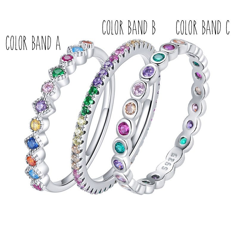 Image of Colorful  Gem Rings 4 Styles