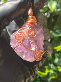 Image 3 of RAINBOW FLUORITE WRAPPED IN COPPER 
