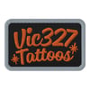 Name patch ORANGE AND GREY VIC327 TATTOOS Embroidered patches