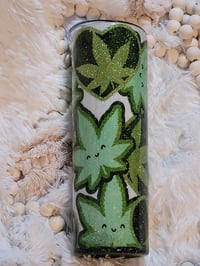 Image 1 of Cannabis Glitter Burst Tumbler