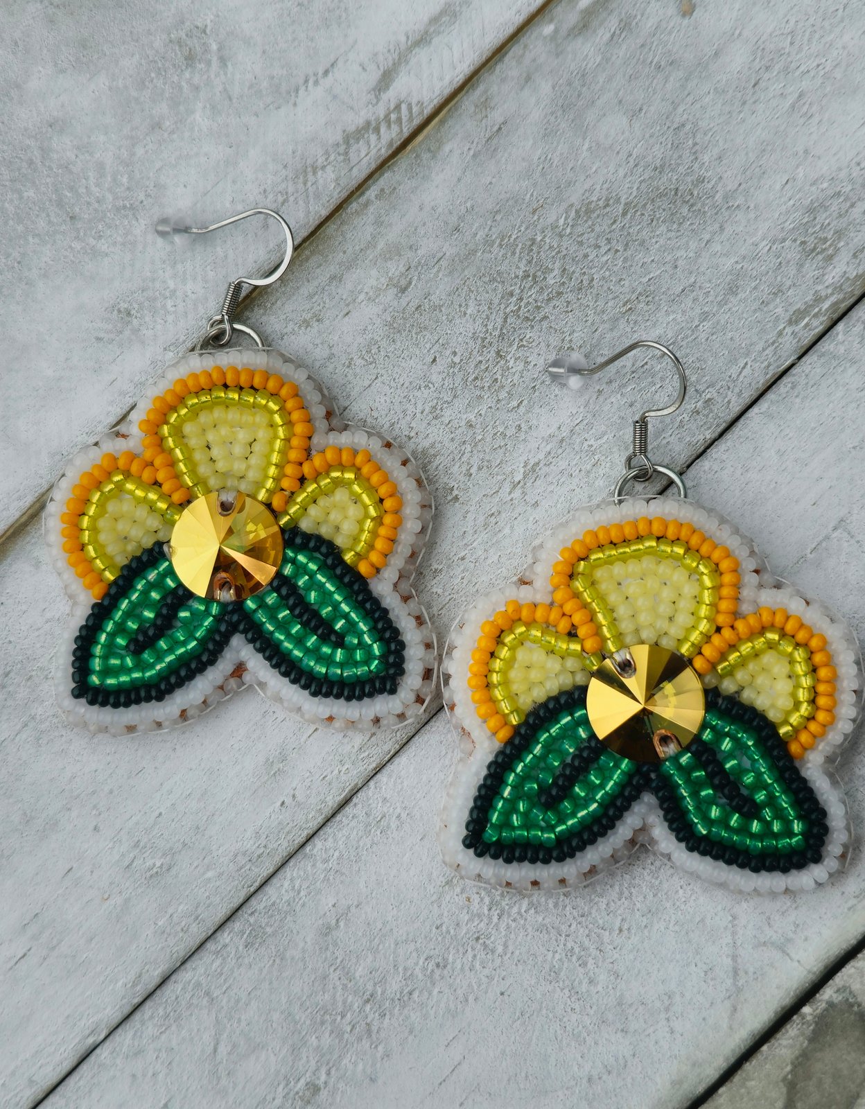 Yellow shops Floral Earrings