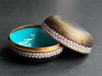 Image 2 of Käthe Ruckenbrod Cloisonné Lidded Box with Turquoise Interior