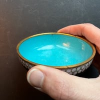 Image 3 of Käthe Ruckenbrod Cloisonné Lidded Box with Turquoise Interior