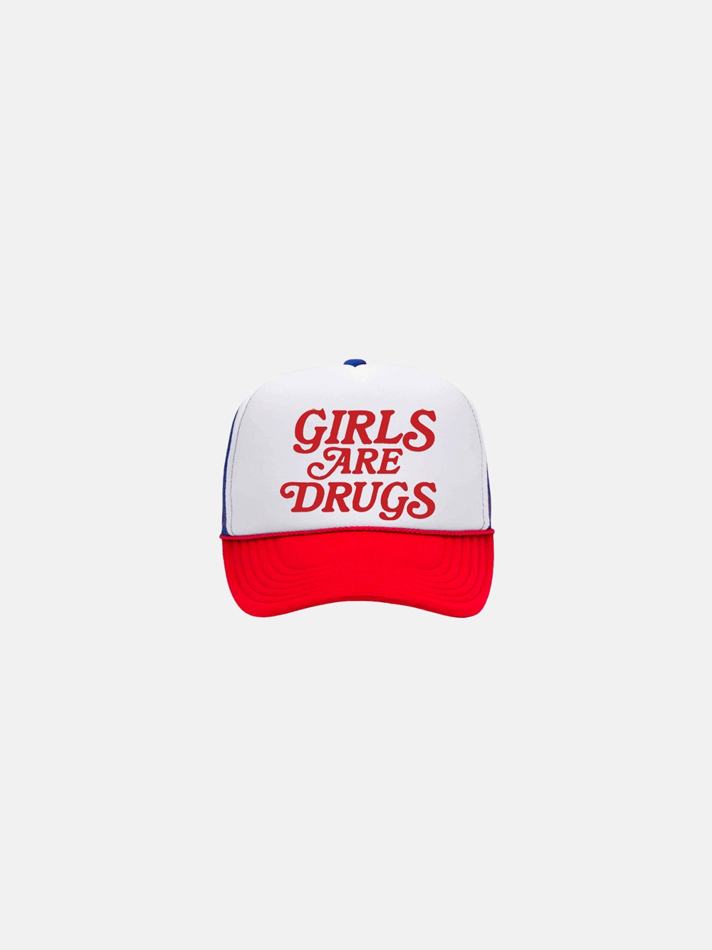 Image of GIRLS ARE DRUGS® TRUCKERS - ROYAL/WHITE/RED