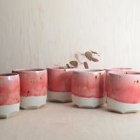 Image 2 of set of 2 coral pink altered tumblers