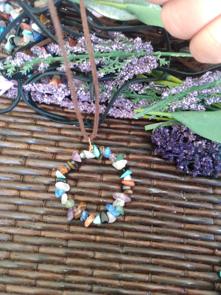 Image of Circle of Life Crystal Necklace, Boho Necklace, Assorted crystal Choker