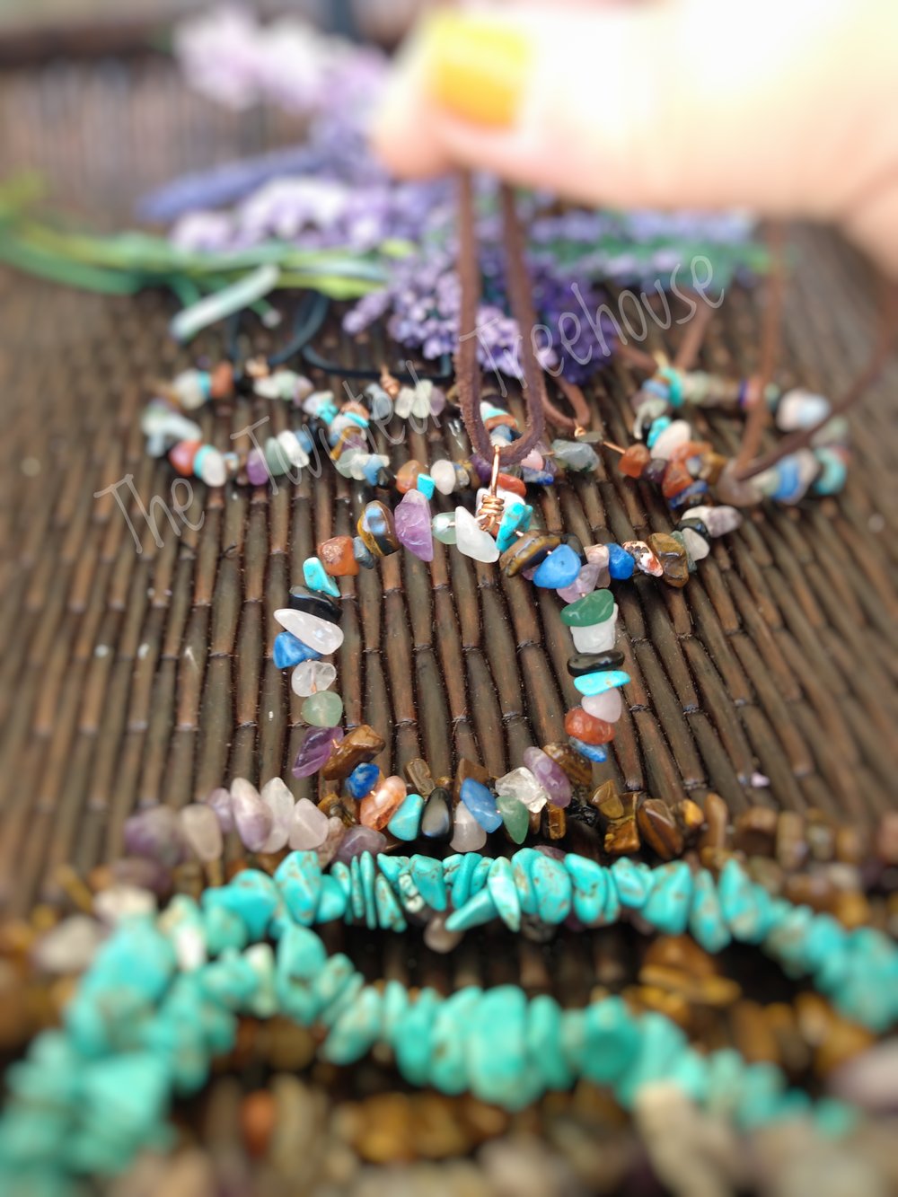 Image of Circle of Life Crystal Necklace, Boho Necklace, Assorted crystal Choker
