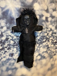 Image 2 of Black Santa Muerte Altar Doll For Protection by Ugly Shyla 