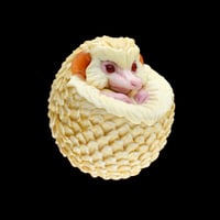 Image 2 of XXXL. 3D Balled Up Albino Hedgehog - Flamework Glass Sculpture