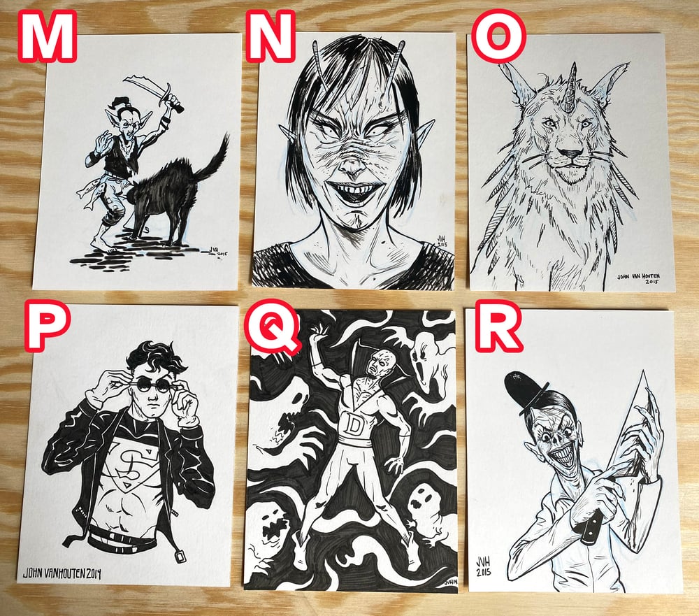 Various Inktober Drawings (Mostly Comic Related), 2014-15