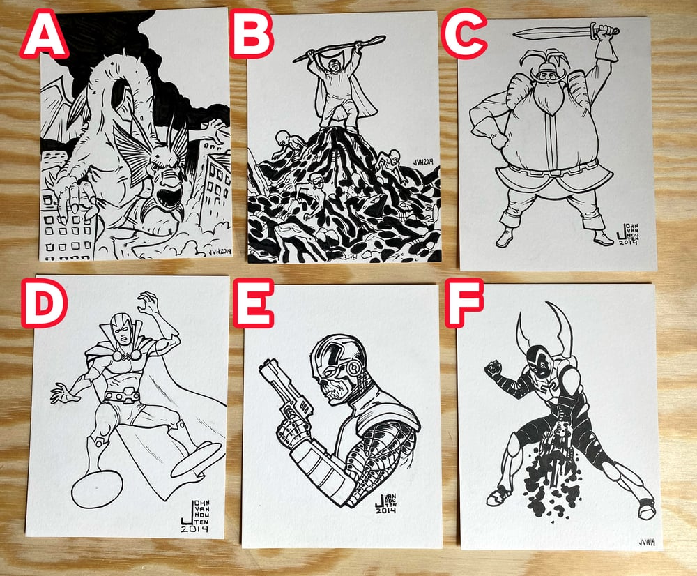 Various Inktober Drawings (Mostly Comic Related), 2014-15