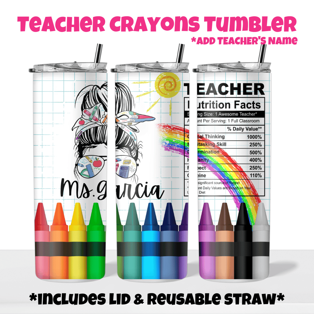 Image of Teacher Crayons Tumbler🍎🖍