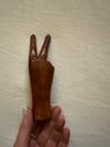70s hand carved small wooden PEACE statue #6