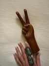 1970s hand carved wooden tall PEACE statue #7