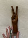 1970s hand carved wooden tall PEACE statue #7
