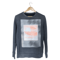 Image 1 of SWEAT SHIRT / BLEU Chiné / UPCYCLING / TAILLE M / ABSTRACTLAND FLUO