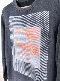 Image 3 of SWEAT SHIRT / BLEU Chiné / UPCYCLING / TAILLE M / ABSTRACTLAND FLUO