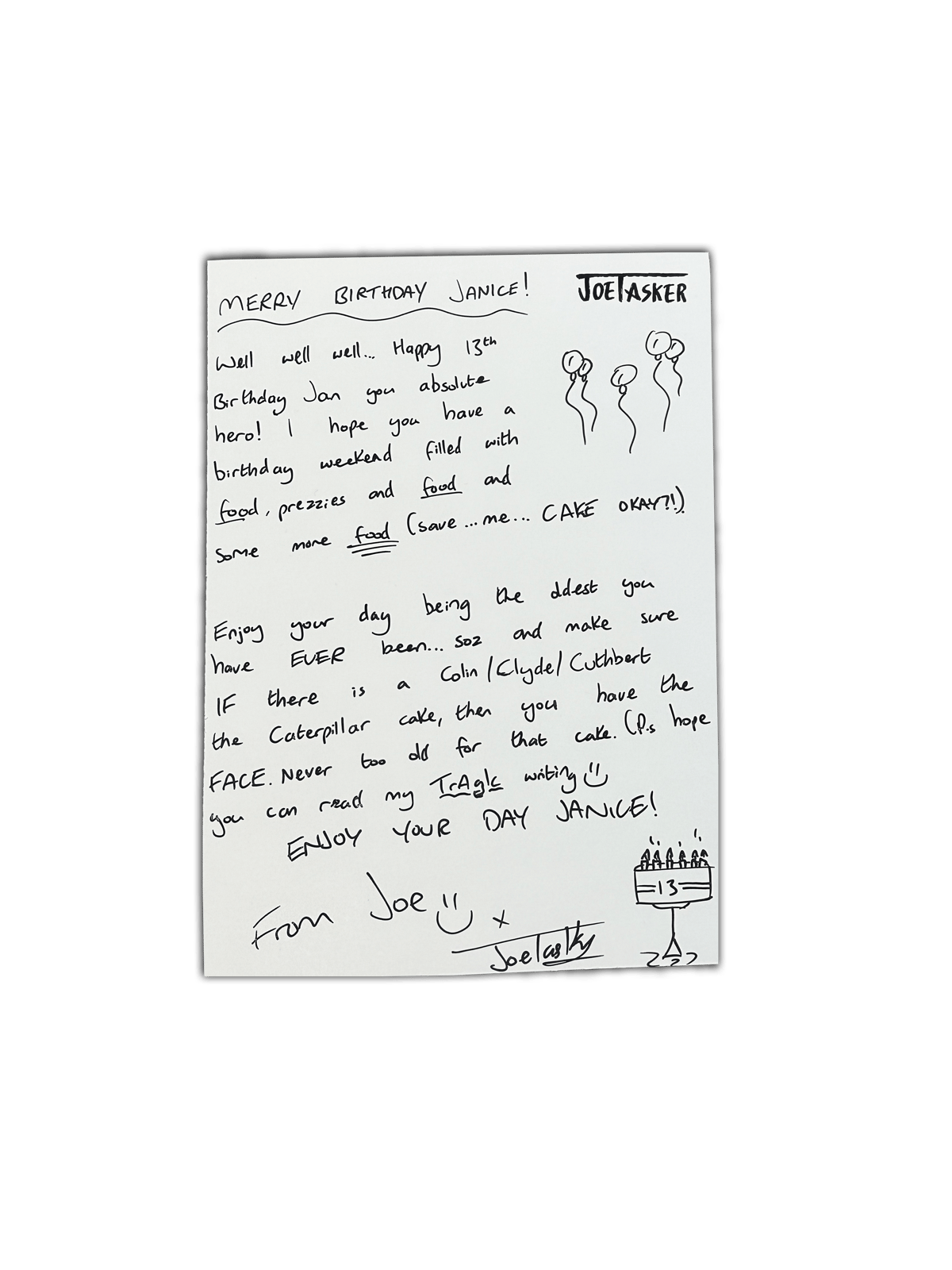 Image of *NEW* Signed Personalised Message