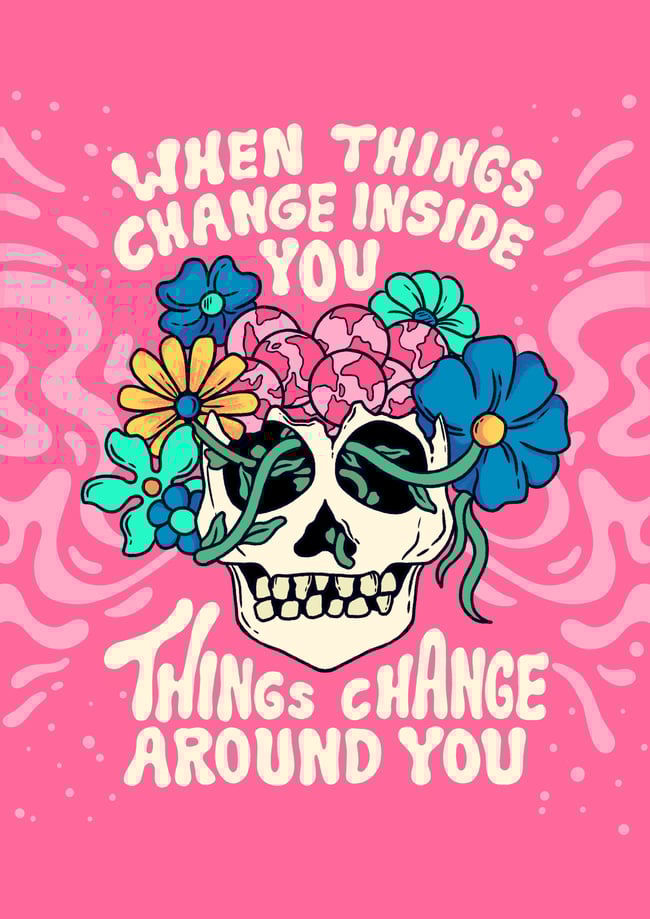 Skull & Flowers - PRINT