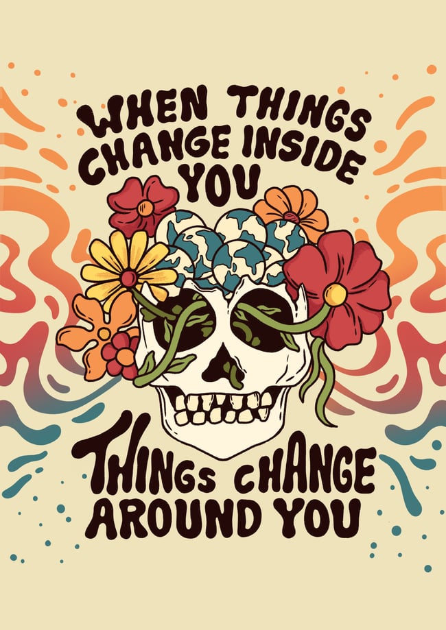 Skull & Flowers - PRINT