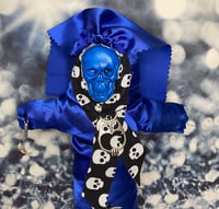 Image 1 of Blue Santa Muerte Altar Doll for Wisdom by Ugly Shyla 