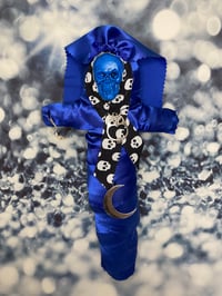 Image 2 of Blue Santa Muerte Altar Doll for Wisdom by Ugly Shyla 