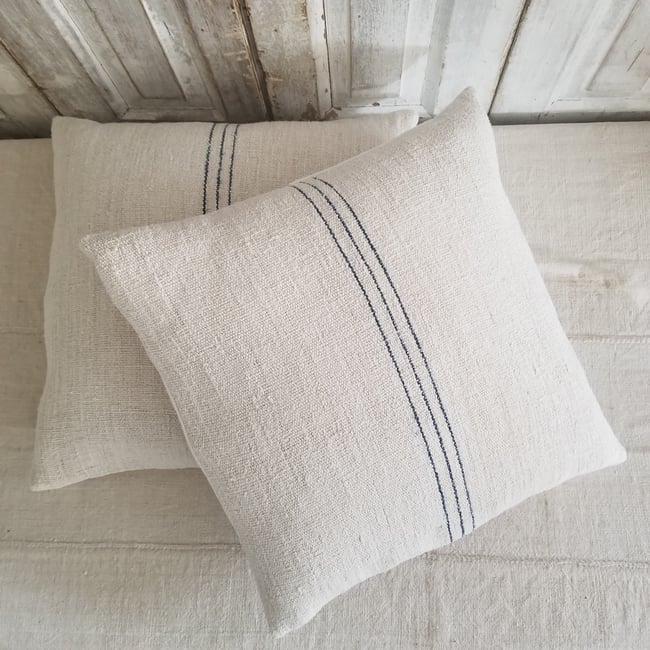 Pair of Grainsack Cushions - Blue 01