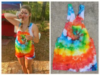 Image 1 of CUSTOM Tie Dyed Short Overalls 