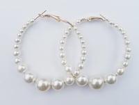 Image 2 of Pearl Hoop Earrings 