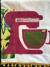 Flour Sack Towel, Magenta Mixer, Bright Green, Blue and Pink Fabric