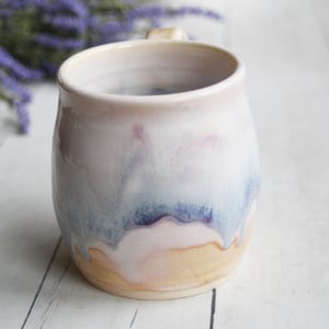 Image of Soft Pastel Glazed Pottery Mug, 14 Oz. Coffee Cup, Made in USA